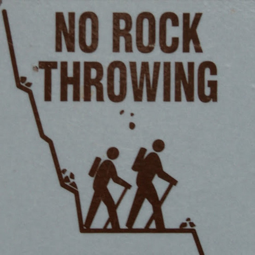 Photo of sign: No rock throwing